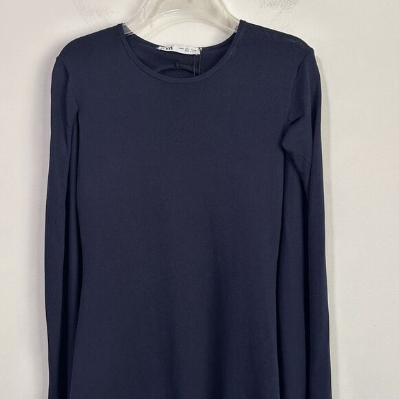 Zara Knit Cape Dress S Navy Blue‎ Party Trendy Sleeveless Classic Cocktail NEW - Picture 5 of 12